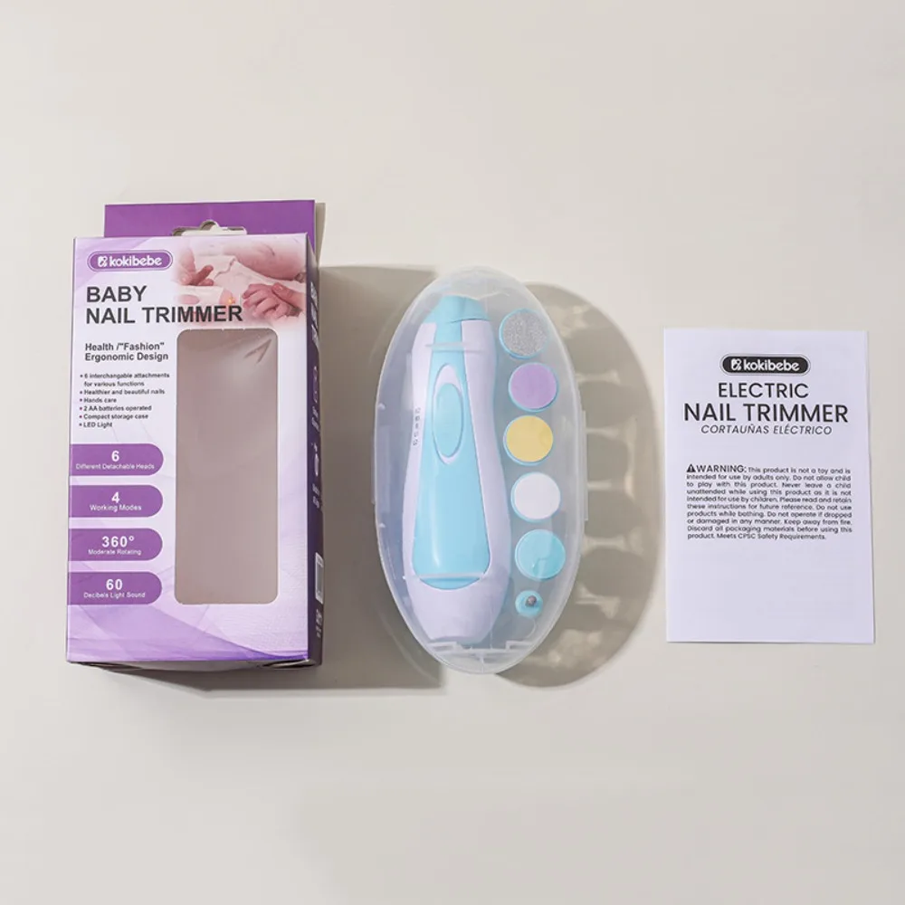 Multifunctional Electric Baby Nail Trimmer with Storage Box Care Nail Baby Nail Clipper with Light Manicure