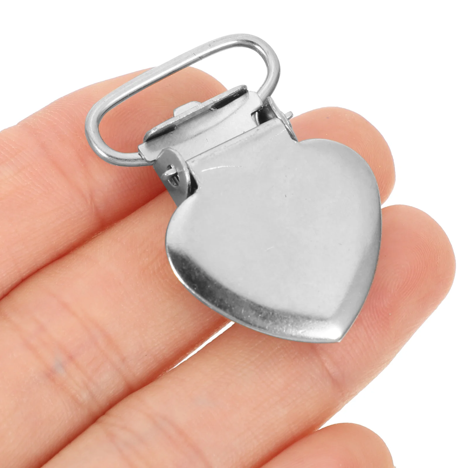 30 Uds Clips de pico de pato sujetadores con forma de corazón de acero inoxidable tirantes melocotón chupete hoja correas abrazaderas de Metal ayuda para peinar el cabello