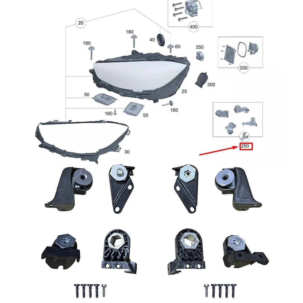

Sale Newest OEM Number 2238208304 2238208404 Front Pair Headlight Repair Kit Bracket For Mercedes For W223 2021-2024