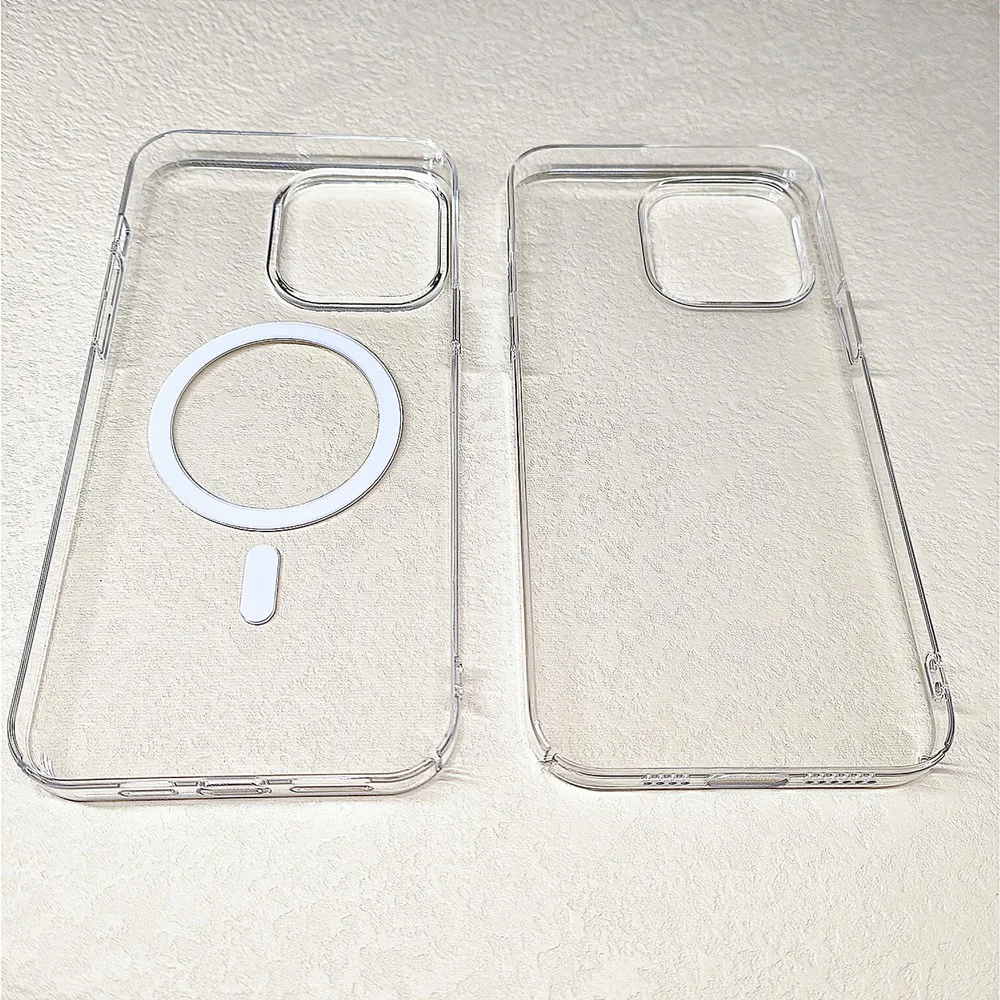 Hard PC Plastic Phone Case For iPhone 11 12 13 14 15 16 Pro Max Plus Mini X XS XR 7 8 Case for Magsafe,Shockproof Clear Cover