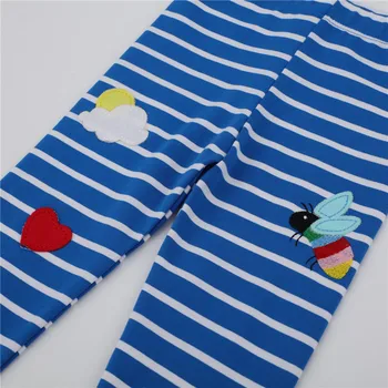 Girls' Striped Leggings with Bee Embroidery | Slim Cotton Blend Pants 5 Jumping Meters New Arrival Girls Leggings Pant With Bee Embroidery Fashion Stripe Kids Skinny Pants Toddler Kids Pencil Pant 5