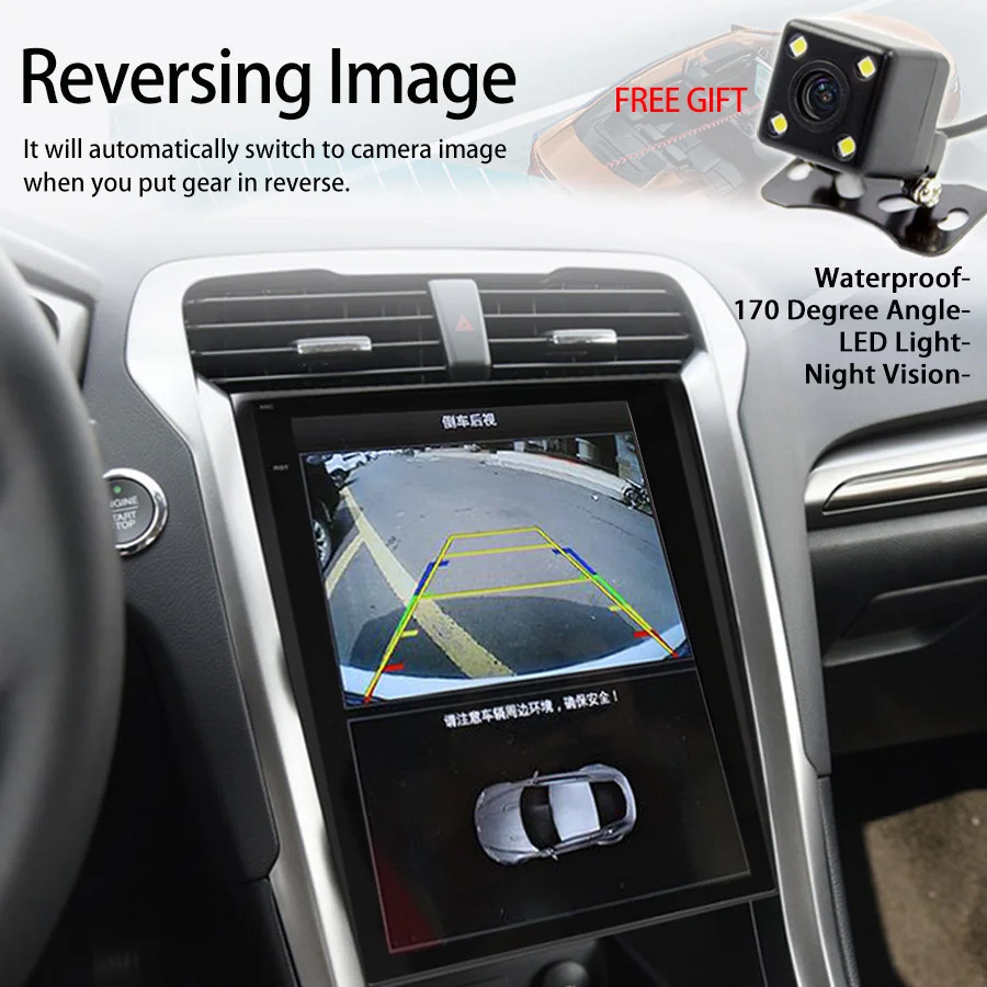 8GB + 256GB 12.1Inch Tesla Screen Car Multimedia Video Player For Ford Mondeo 2016 Fusion Radio Android 14 GPS Stereo Head Unit
