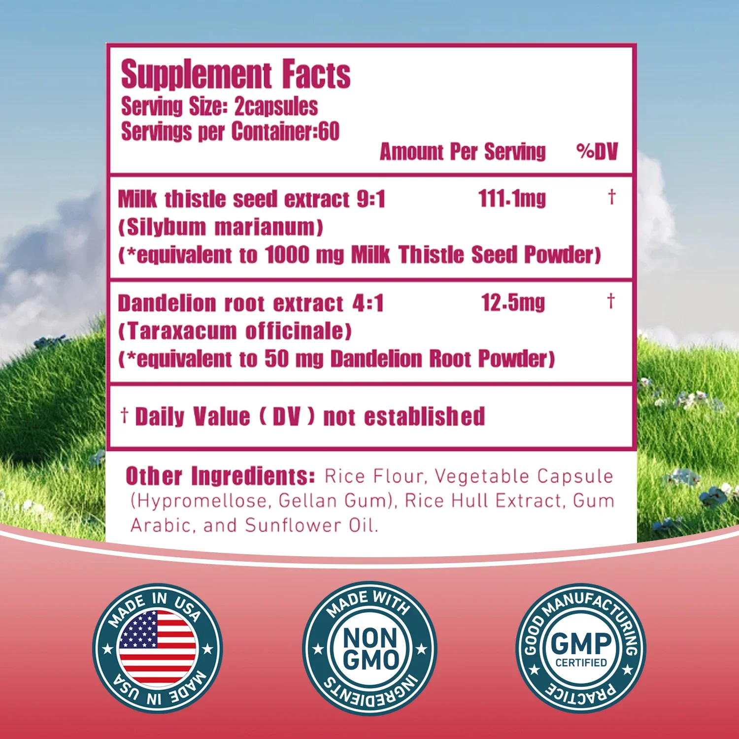 شوك الحليب - مع الهندباء - مضادات الأكسدة، تنظيف وإصلاح الكبد، تعزيز المناعة، وتعزز صحة الجهاز الهضمي