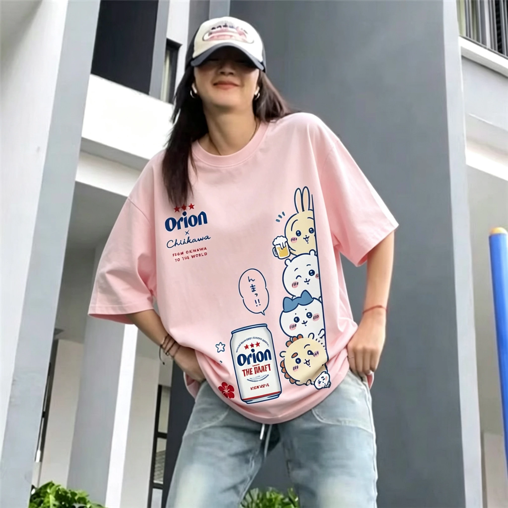 CHIIKAWA Sommer Eltern-Kind Reines Baumwoll-T-Shirt Bequem Atmungsaktiv Hochwertig Ins Y2k Herren T-Shirts Kleidung für Männer – Detail 4