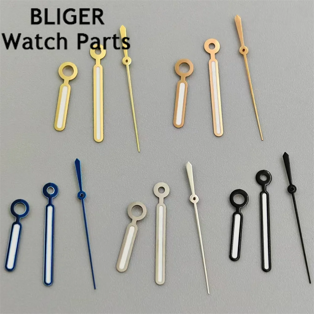 BLIGER Watch Hands Silver Black Blue Gold Rose Gold Hands Green Luminous Fit NH35 NH38 NH39 NH70 NH72 ETA2824 PT5000 Movement