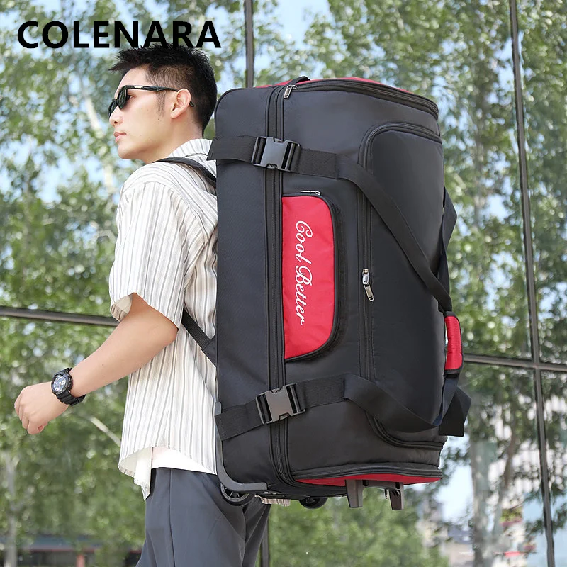 COLENARA Suitcase Travel Bag Oversized Capacity Trolley Bags 34 Inches Multifunctional Storage Bag Men's Oxford Cloth Luggage