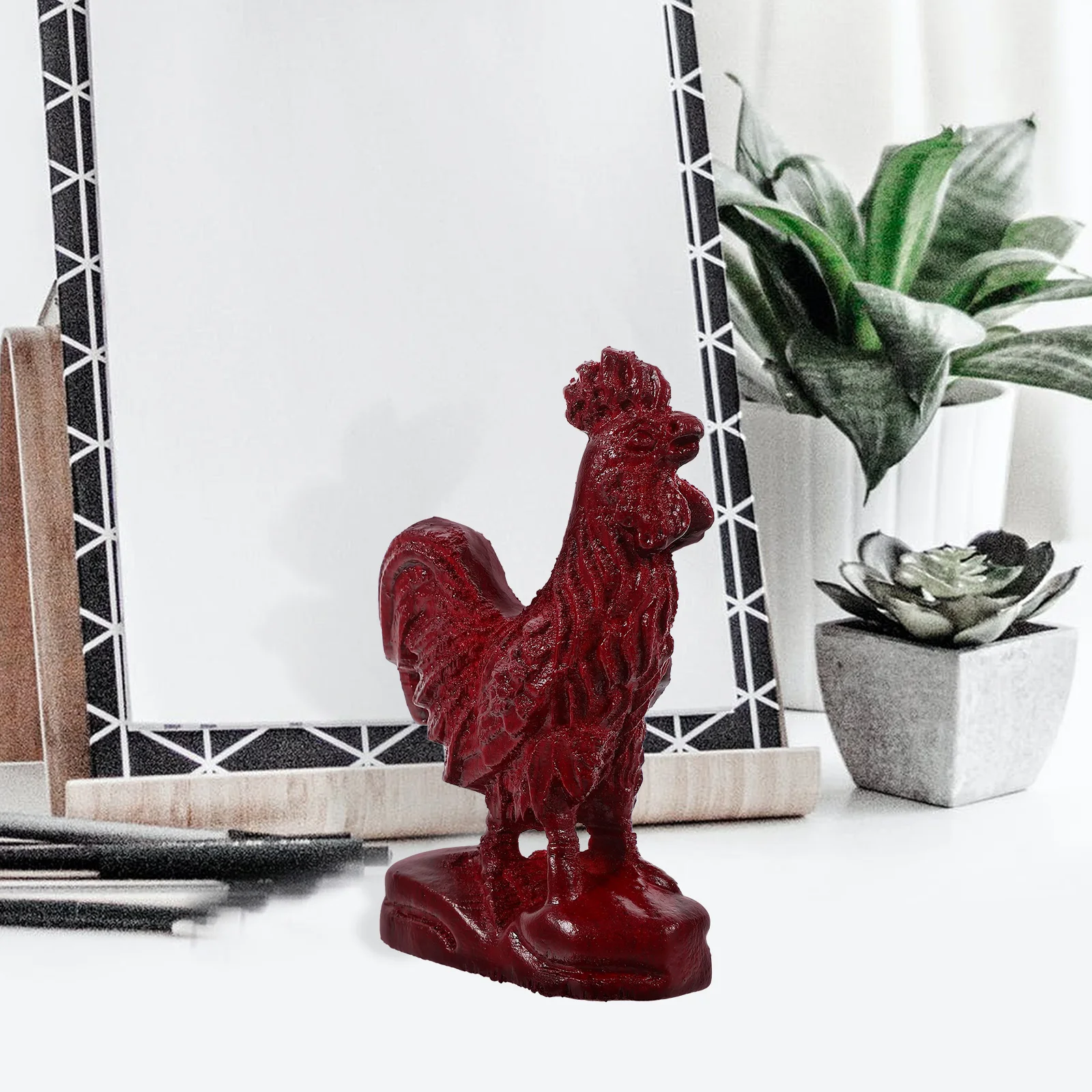 

Flower Pear Wood Carved Rooster Wooden Animal Statue For Desktop Home Decor Small Home Decor Crafts Ornament