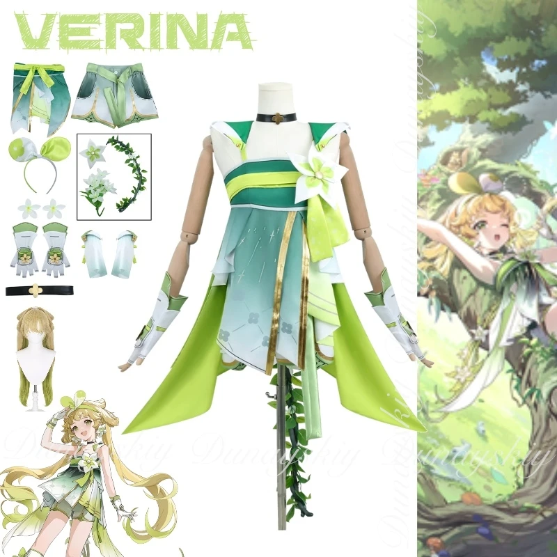 

Wuthering Waves Game Verina One Character A Plant Breeder Currently Employed At The Antique Bonsai Shop Cosplay Costume Full Set