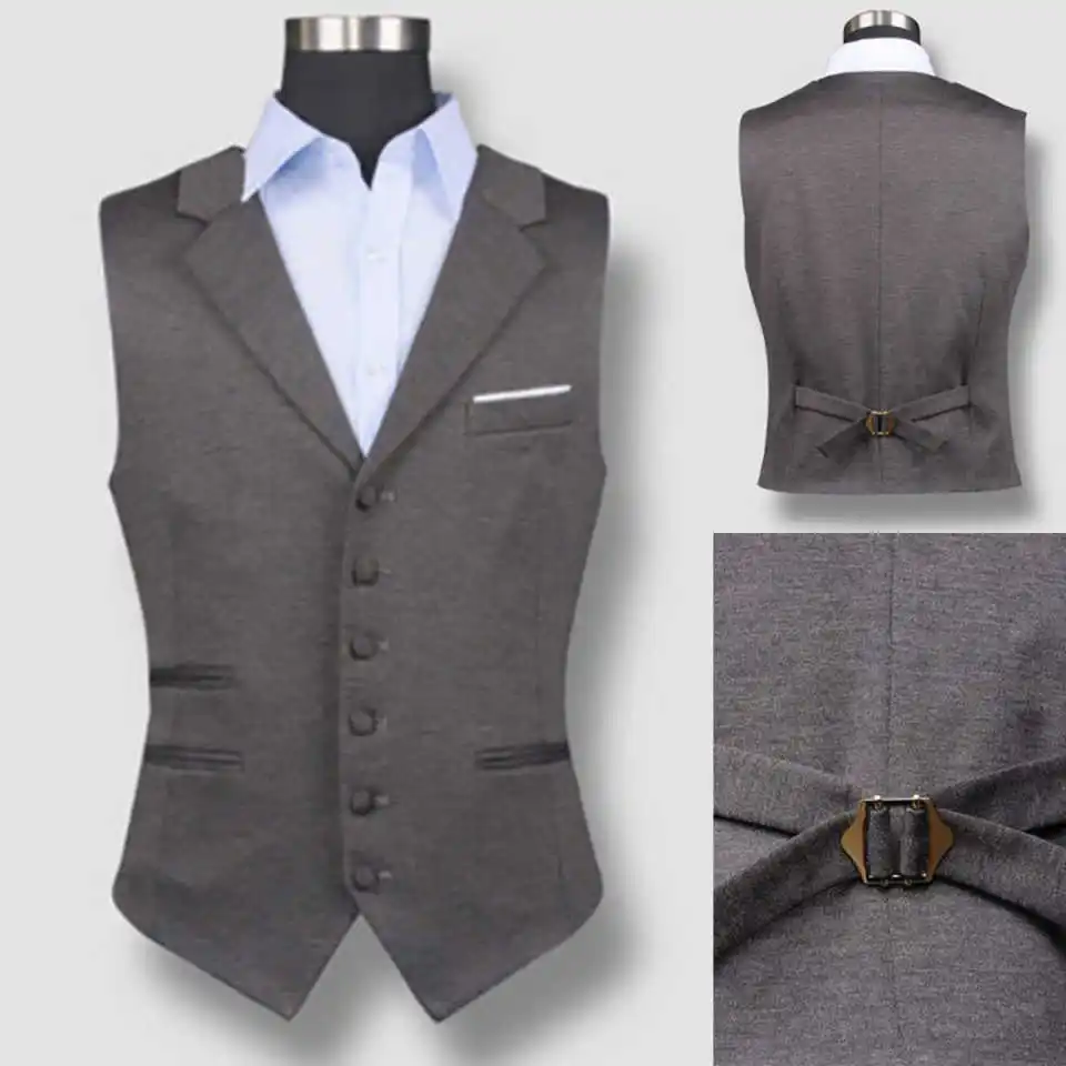 Trim Fit Wedding Suit 1 Piece Set Vest Single Breasted Men Suits Casual Sleeveless Party Show Prom Male Wear Suits Customized