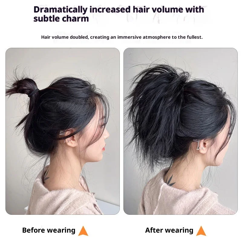 حظيرة الدجاج مشبك شعر مستعار كعكة ماتي ارتفاع درجة الحرارة الحرير الاصطناعية كسول كعكة الشعر أداة محاكاة الشعر الساخن فتاة شعر مستعار #2