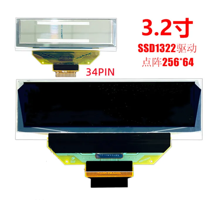 maithoga 3.2 inch 34PIN SPI White/Yellow OLED Display Screen SSD1322 Drive IC 256*64 Parallel Interface