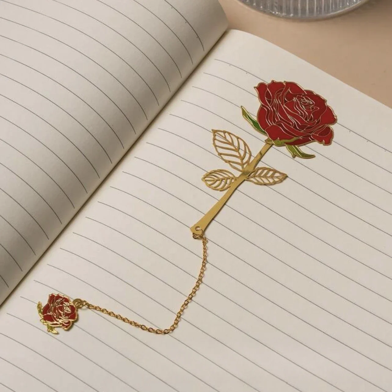 Hollow rose bookmark advanced sense metal simple flip book holder student stationery gift