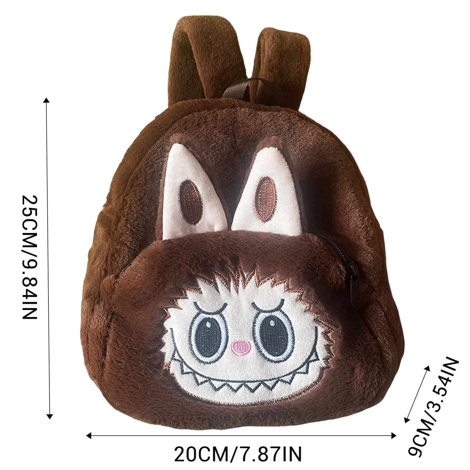 2024 Labubu Bakcpack for Girls Kids Cute Cartoon Plush Doll Bag Student Kawaii Brown/Pink Backpack Outdoor Travel Bag Gifts