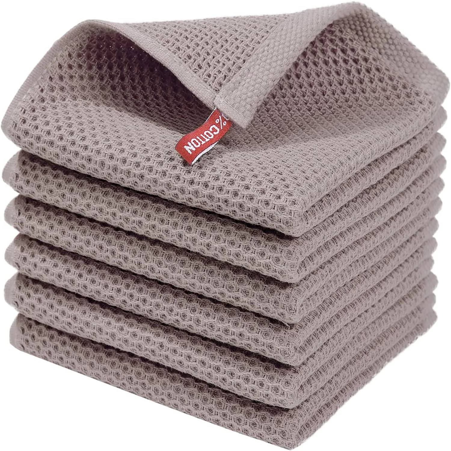 Cotton Honeycomb Kitchen Square Towel Set, Easy to Clean