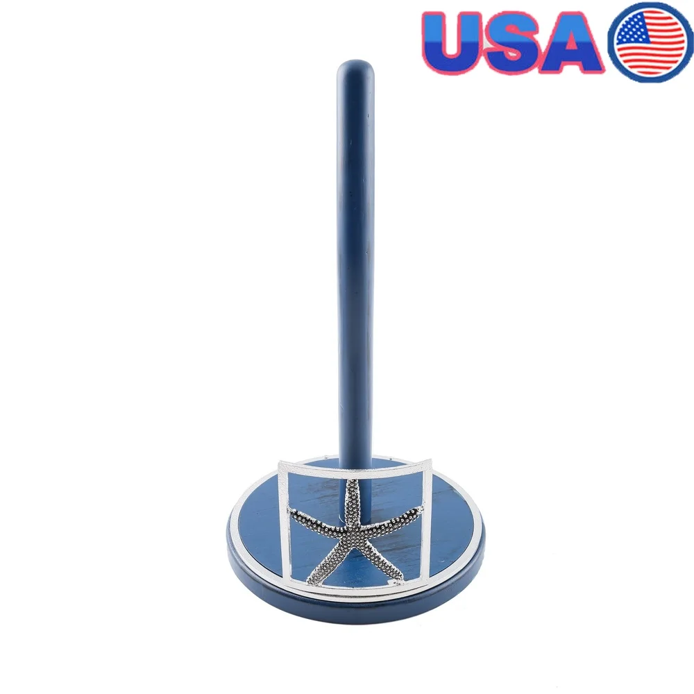 

Деревянный держатель для бумажных полотенец с изображением морской звезды, утяжеленное основание, аксессуар для кухонной столешницы, цинковый сплав акации, простой в использовании мытье рук