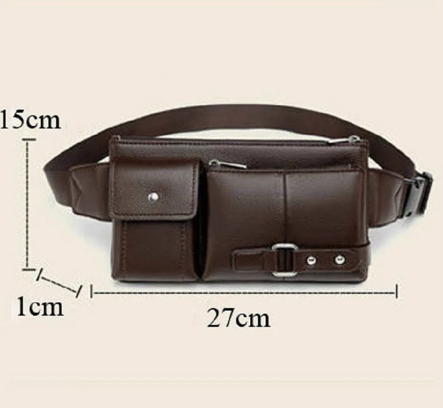 Men Waist Packs Fanny Bum Bags For Phone Multipurpose Man PU Leather Travel Belt Bag Chest Bag Fashion Crossbody Shoulder Bag