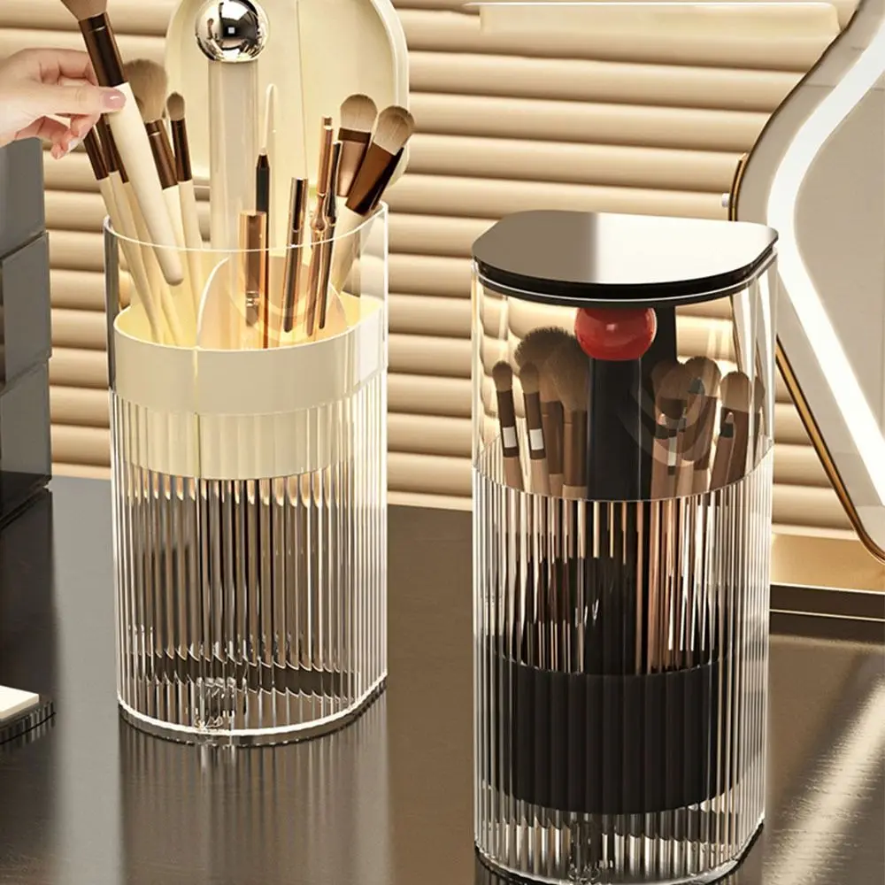 

Dustproof Automatic Lifting Makeup Brush Holder Transparent Large Capacity Cosmetic Storage Box Waterproof Space Saving