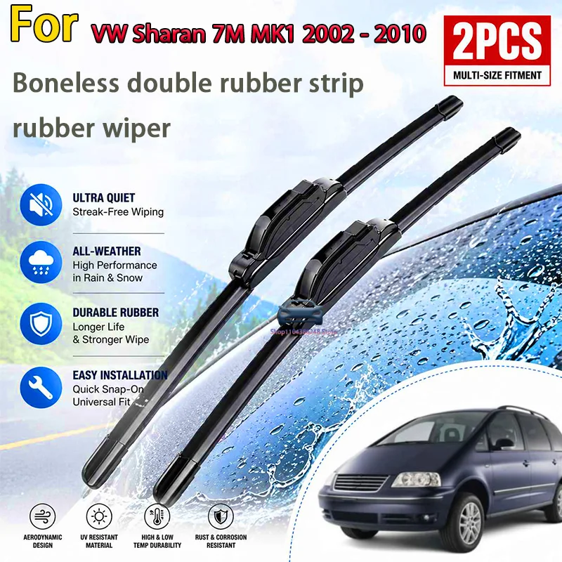 

Front Wiper Blades For VW Sharan 7M MK1 2002 - 2010 Windshield Windscreen Clean Window Brushes 28"+28" Modification Parts