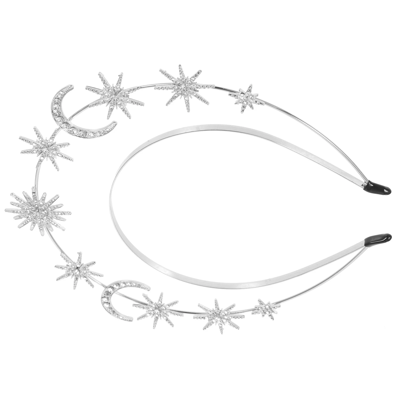 Diadema de Estrella y Luna para Mujer, Diadema de Diosa, Corona de Novia para Boda, Accesorios para el Cabello Estilo Bohemio, Tiara Medieval de Hada