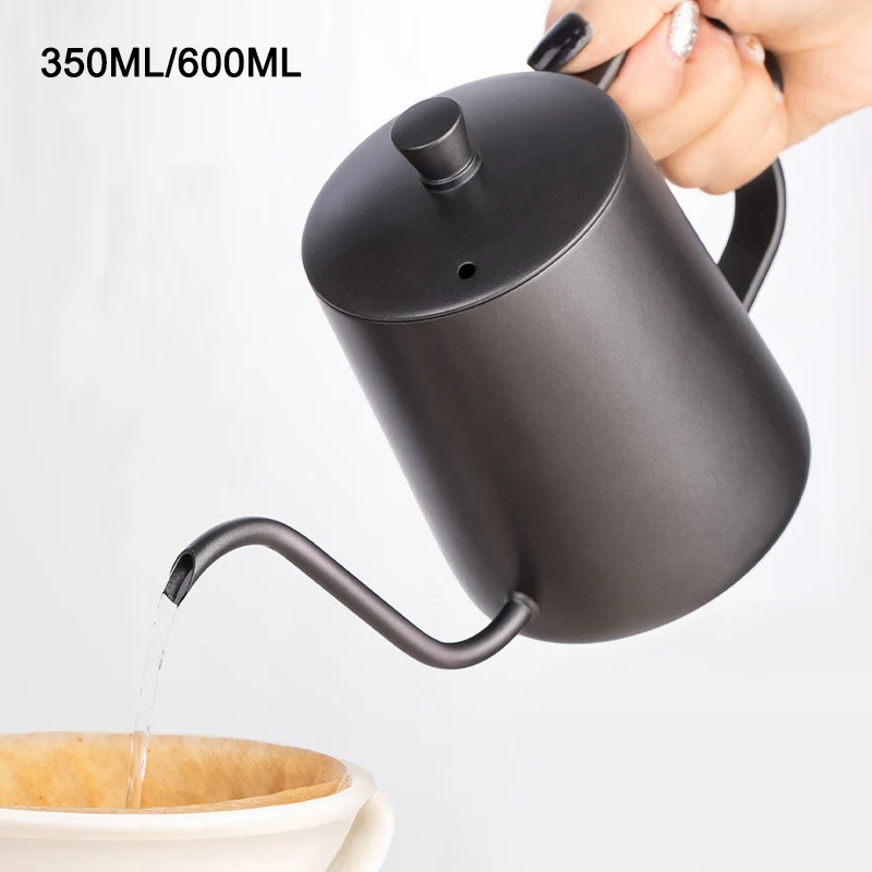 350ML/600ML Drip Kettle Coffee Tea Pot Non-stick Coating Food Grade Stainless Steel Gooseneck Thin Mouth Coffee Drip Kettle