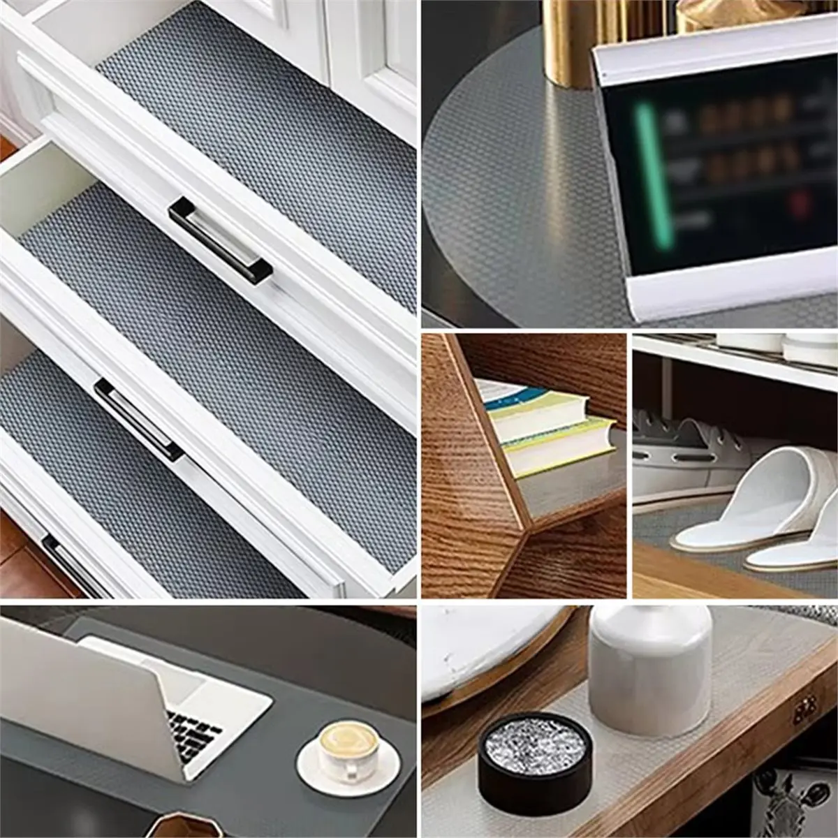 

PROMOTION~ 5M Shelf and Drawer Liners Non-Adhesive Thick Strong Grip Liners Clear Drawer Liners for Bathroom Drawers