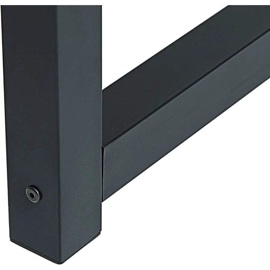 63 Inch Computer Desk for Home and Office Use Modern Simple Industrial Style Study Table with Leg Bars Rustic Brown Finish Idea