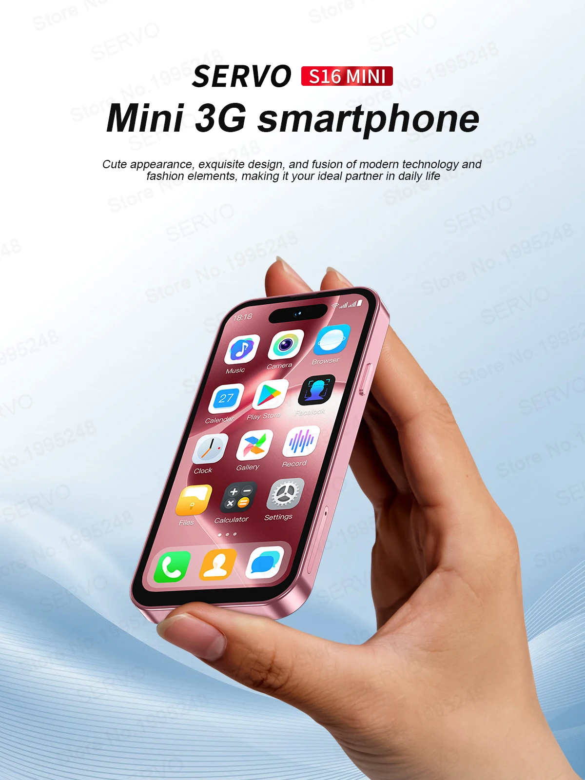 SERVO S16 Mini Smartphone 3.9" Display Android 10 3G WCDMA 2GB 16GB WiFi Face Recognition Unlocked Super Small Mobile Phone GPS