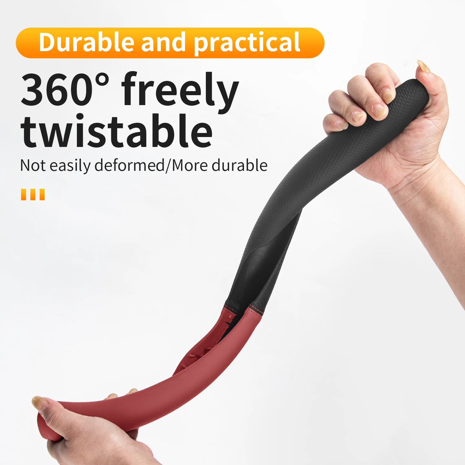 Breathable Perforated Steering Wheel Cover, Sweat-Absorbing & Non-Slip, Comfort Grip, Easy Install Modular Design for Most Cars