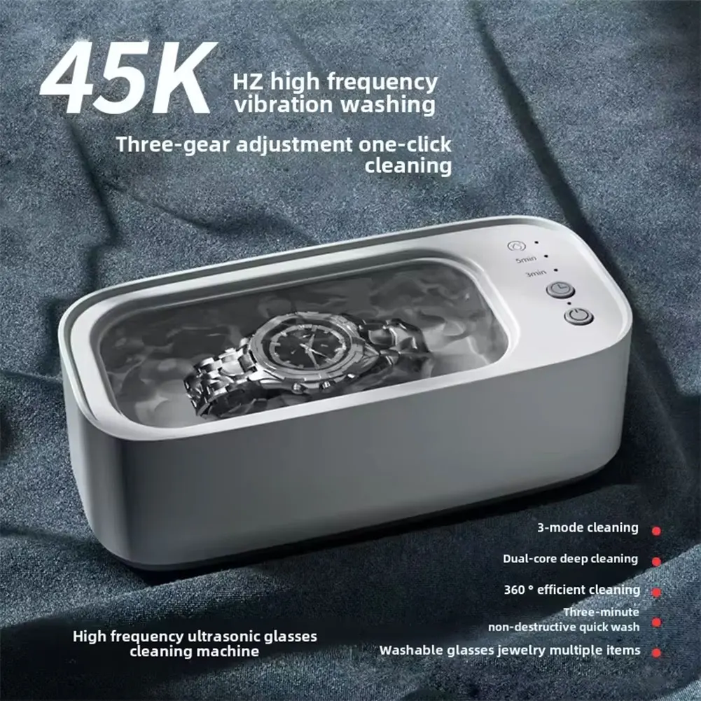 

Ultrasonic Jewelry Cleaner Machine 45KHZ 360 Degree Cleaning Machine with 500ML Sink for Eyeglass/Braces/Comb/Razor/Makeup Brush