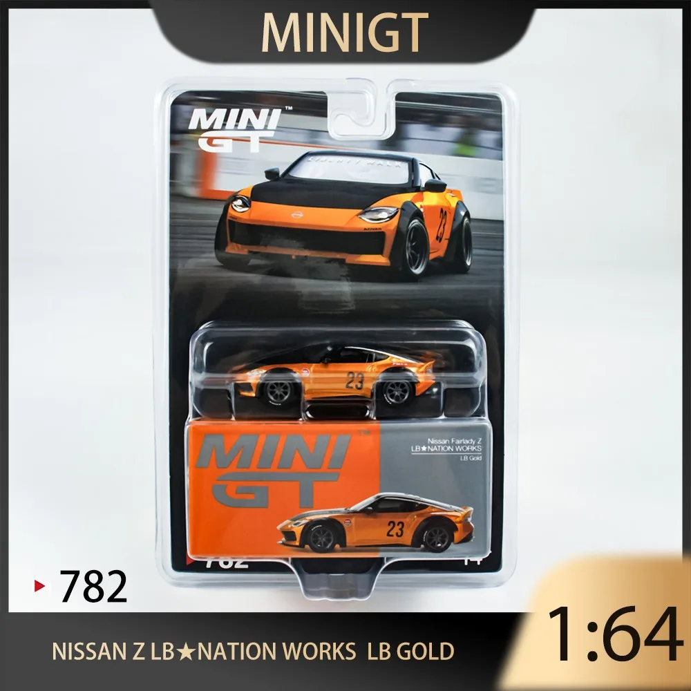 

MINIGT 1:64 Blister Card Edition Nissan Z LBNATION WORKS LB Gold Alloy Premium Diecast Vehicle Model Collectible Display Piece