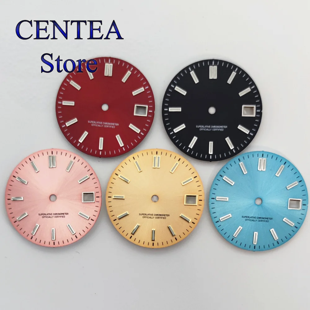 RICHUS 29mm Watch Dial Green luminous Black Sky-Blue Red Pink Gold Watch Dial fit NH35 Movement