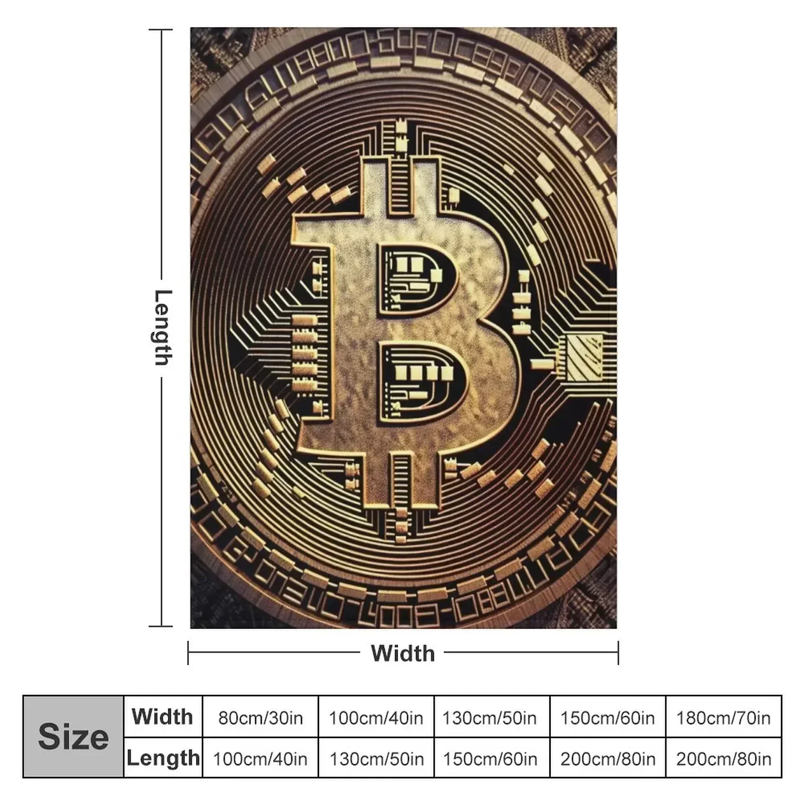 Crypto Elegance: The Bitcoin Design Throw Blanket Luxury Brand Flannel Soft Big Custom Blankets