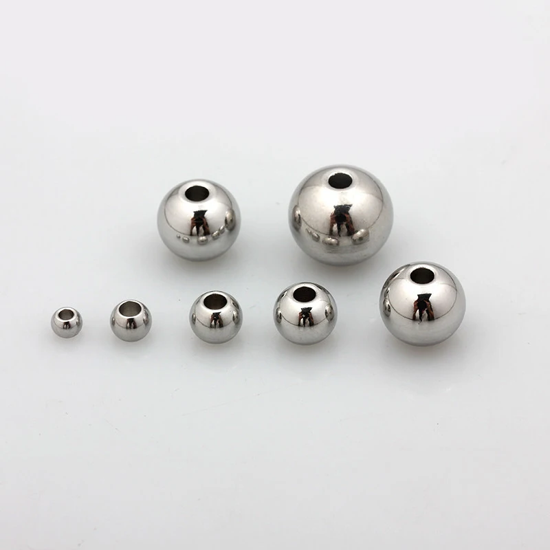 2/5/10Pcs Hole2 3 4 5 6mm Stainless Steel Ball Through Hole Ball Bead DIY Accessories Perforation Drilling Steel Ball