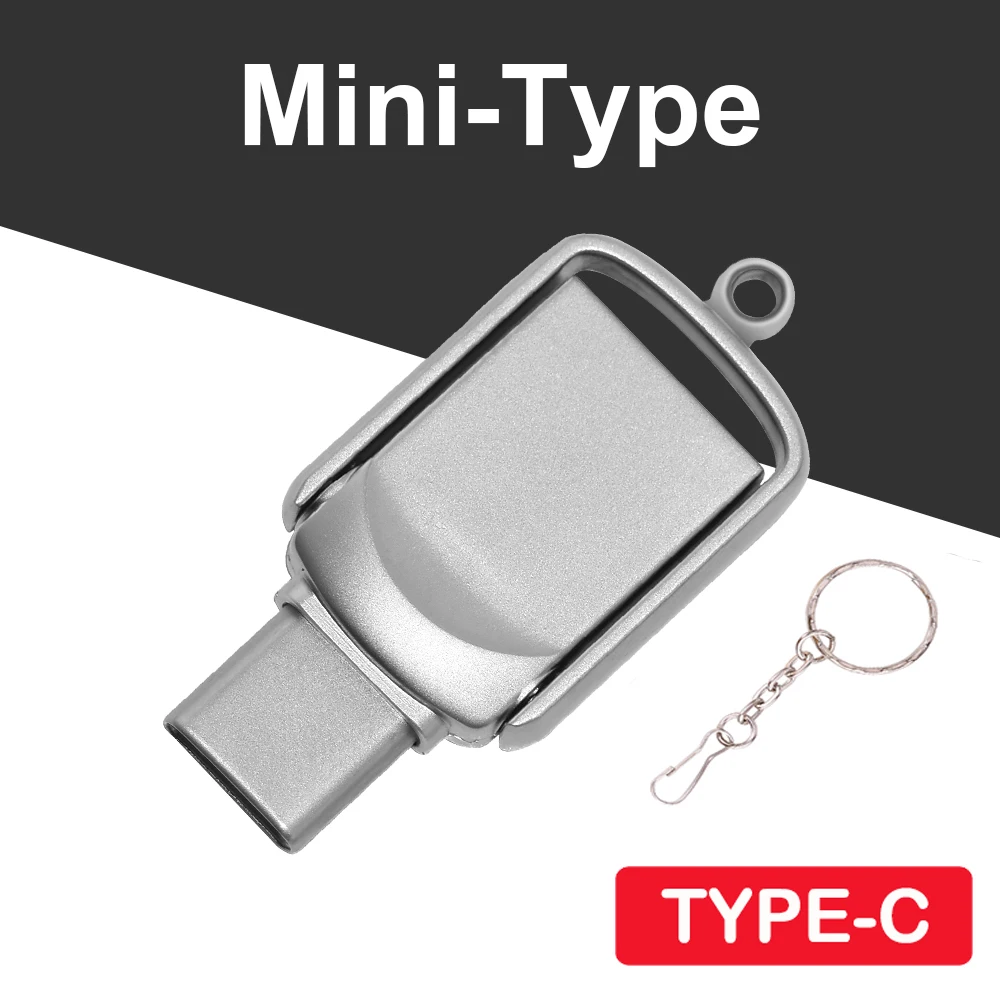 

JASTER Mini Metal Type-C 2 IN 1 Memory Stick 128GB 64GB 32GB 16GB 8GB 4GB USB Flash drive for mobile phones computers cameras