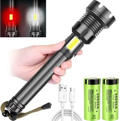 LED XHP90.2 Most Powerful Flashlight 8-core USB Rechargeable Torch Zoomable 26650 Self-defense Hand Lamp for Camping Hunting