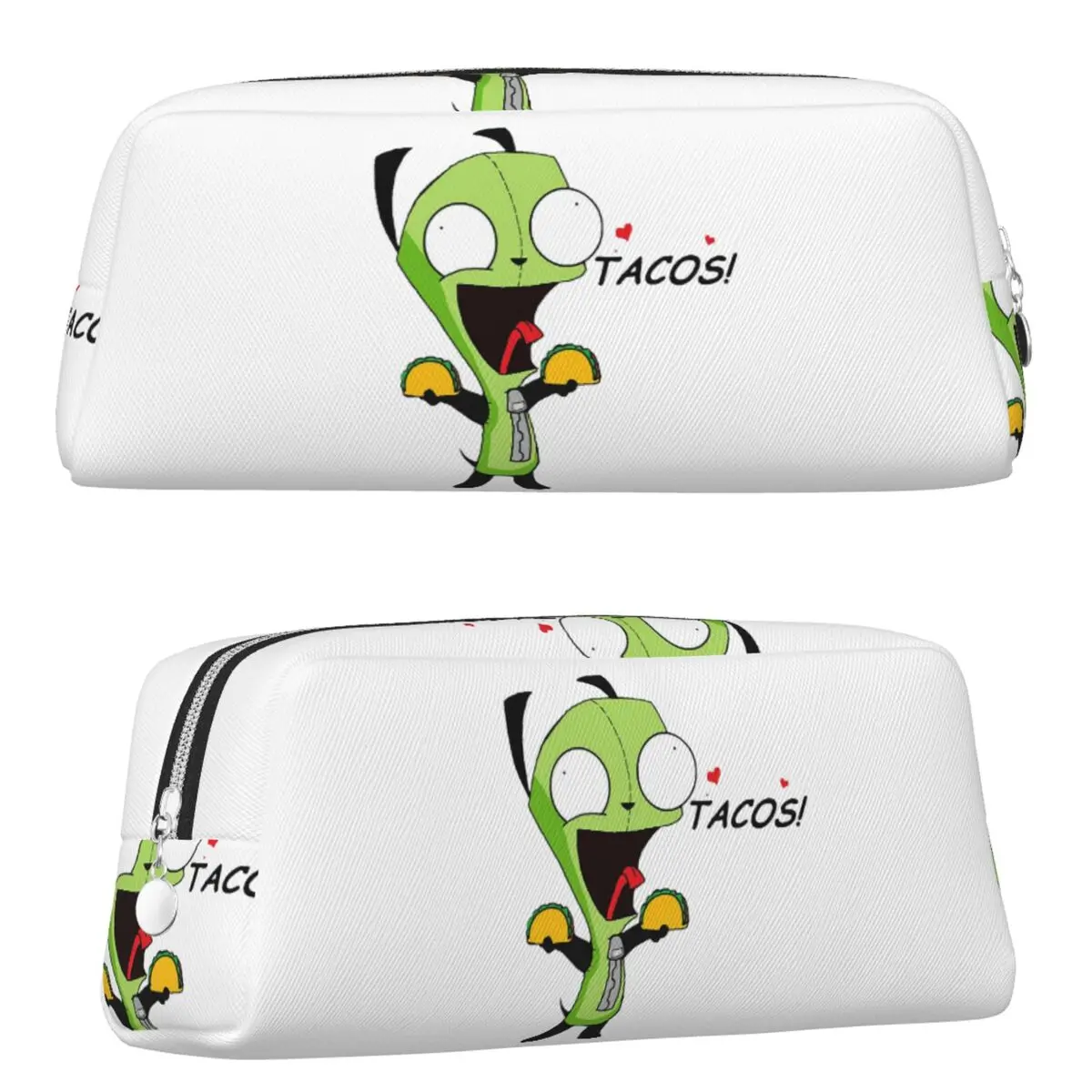 Gir Loves Tacos Invader Zim Classic Pencil Cases for Students School Pen Box Pencil Bag Pencil Pouch Pen Holder