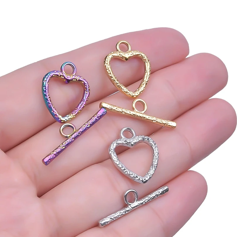 5Pairs DIY Stainless Steel OT Buckle Rainbow Silver Gold Color Charms Pendant for Earrings Men Women