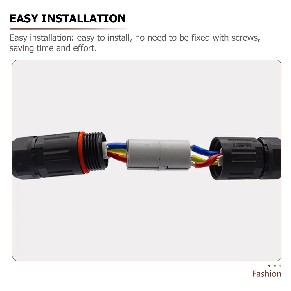 

5pcs Waterproof Connectors Outdoor Cable Electrical Wire Connector Ip68 Flame Retardant Nylon Housing For Power Supply Network