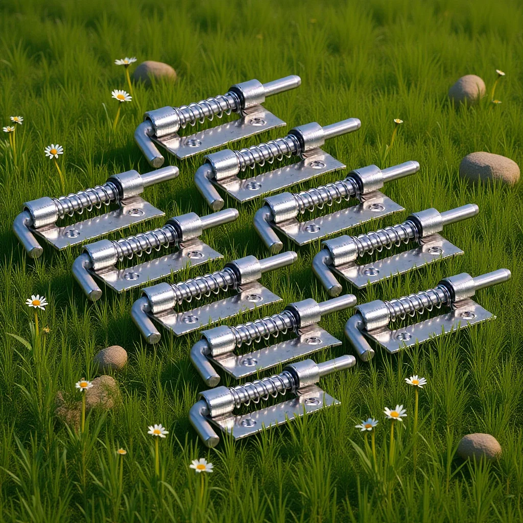 

10Pcs Spring Bolt Latch Galvanized Steel Flat Plate Heavy Duty Lock Barrel Bolt for Door Gate Spring Latch Spring-Loaded Plunger