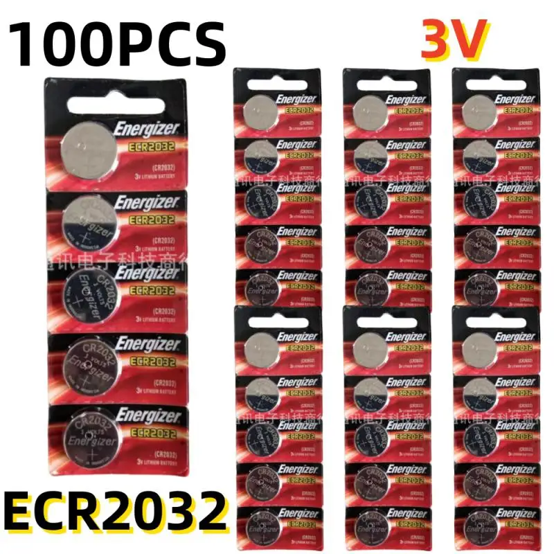 10/30/50/100PCS Original 3V ECR2032 Lithium Battery For Car Remote Control Watch Motherboard Scale Button Coin Cells