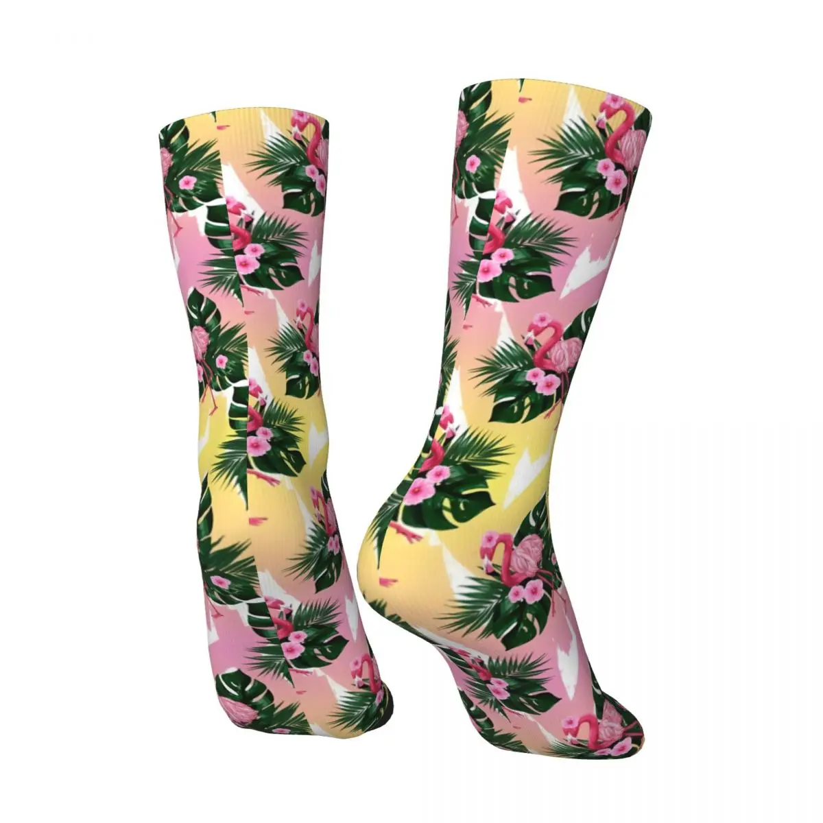 Retro Tropical Summer Fashion Pattern Design With Flowers Men's compression Socks Unisex Harajuku Seamless Printed Novelty Sock