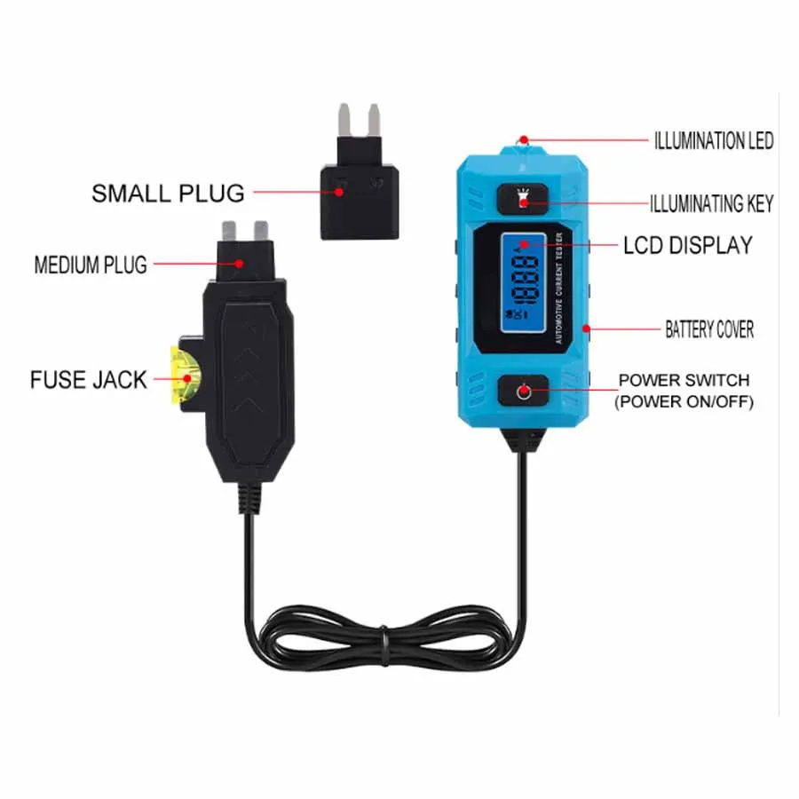 High Accuracy 0.01A ~ 19.99A Automotive Fuse Galvanometer Leakage Tester Car Circuit Fault Finding Vehicle Fuse Diagnostic Tool