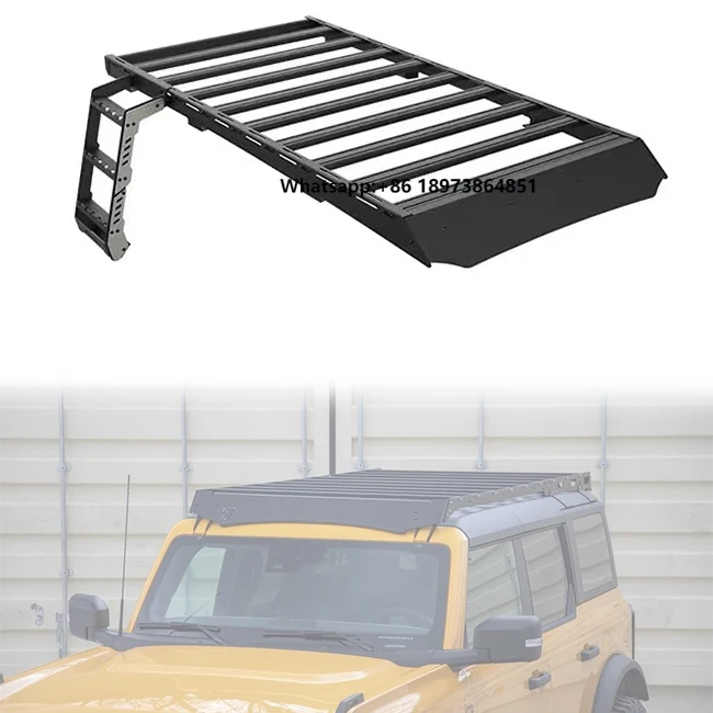 

Комплект багажника на крышу с порошковым покрытием LUMA и лестница для Ford Bronco 2021 2022 2023 2024, аксессуары для дверей 2/4