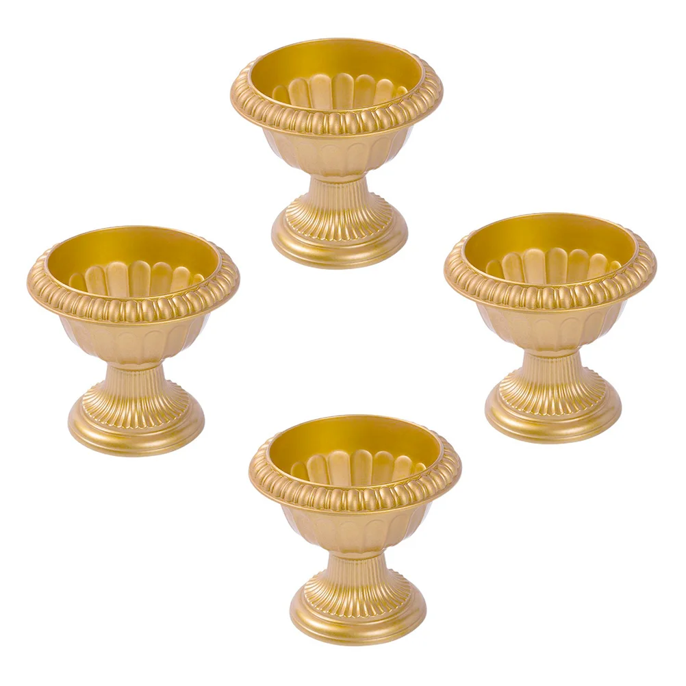 

4 Pcs European Roman Basin Vintage Flower Pot Flowerpots Cake Stand Balcony Plastic Decorative Wedding Decoration