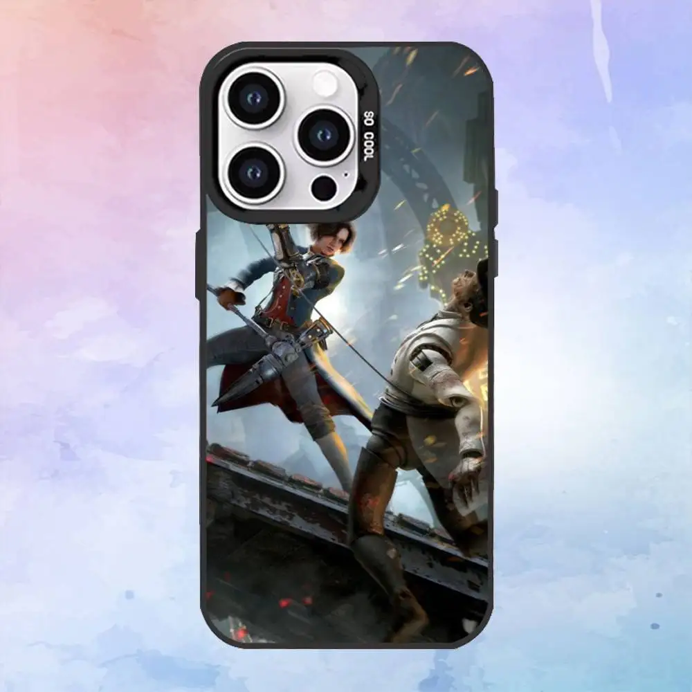 حافظة هاتف L-Lies of P GAME لهاتف iPhone17,16,15,14,13,12,11 Plus، Pro Max غطاء مقاوم للصدمات باللون الأسود غير اللامع