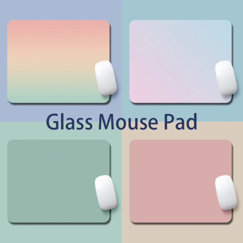 

Однотонный градиентный фотогальванический коврик для мыши из закаленного стекла, улучшенный, гладкий, для игр (FPS) и офиса, специализированный коврик для мыши для ПК и ноутбуков, настольный коврик
