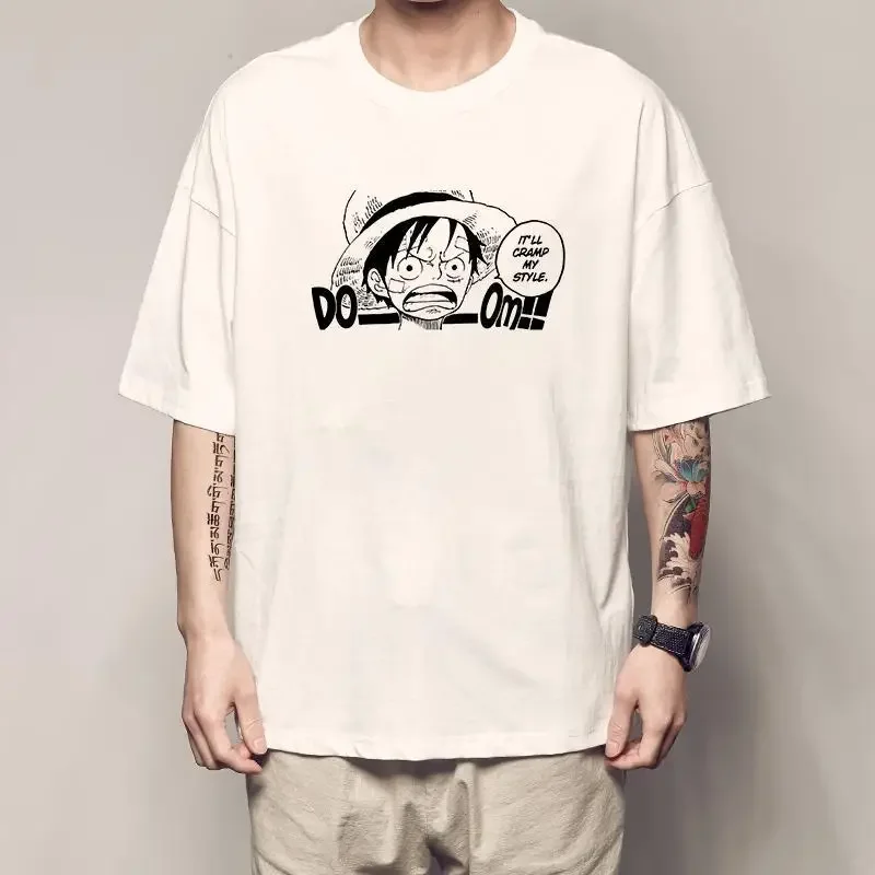 ONE PIECE Cotton Frankie T-Shirt Usopp Couple Short Sleeve Sanji Peripheral Brook Clothes Anime Figure Anime