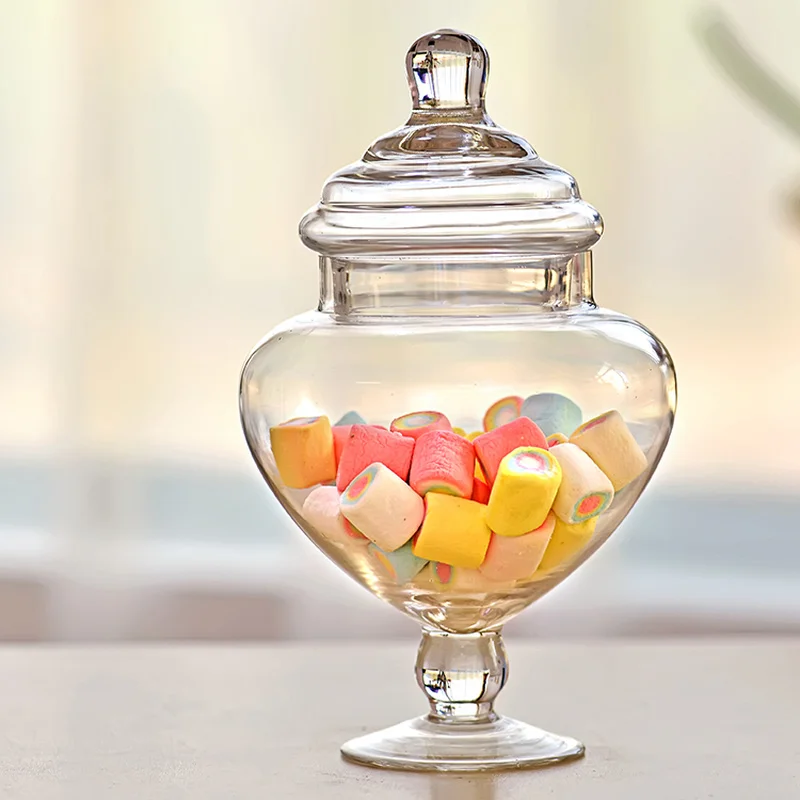 European-style Glass Candy Jars Transparent Glass Storage Jars Transparent Candy Jars Storage Supplies Wedding Decorations