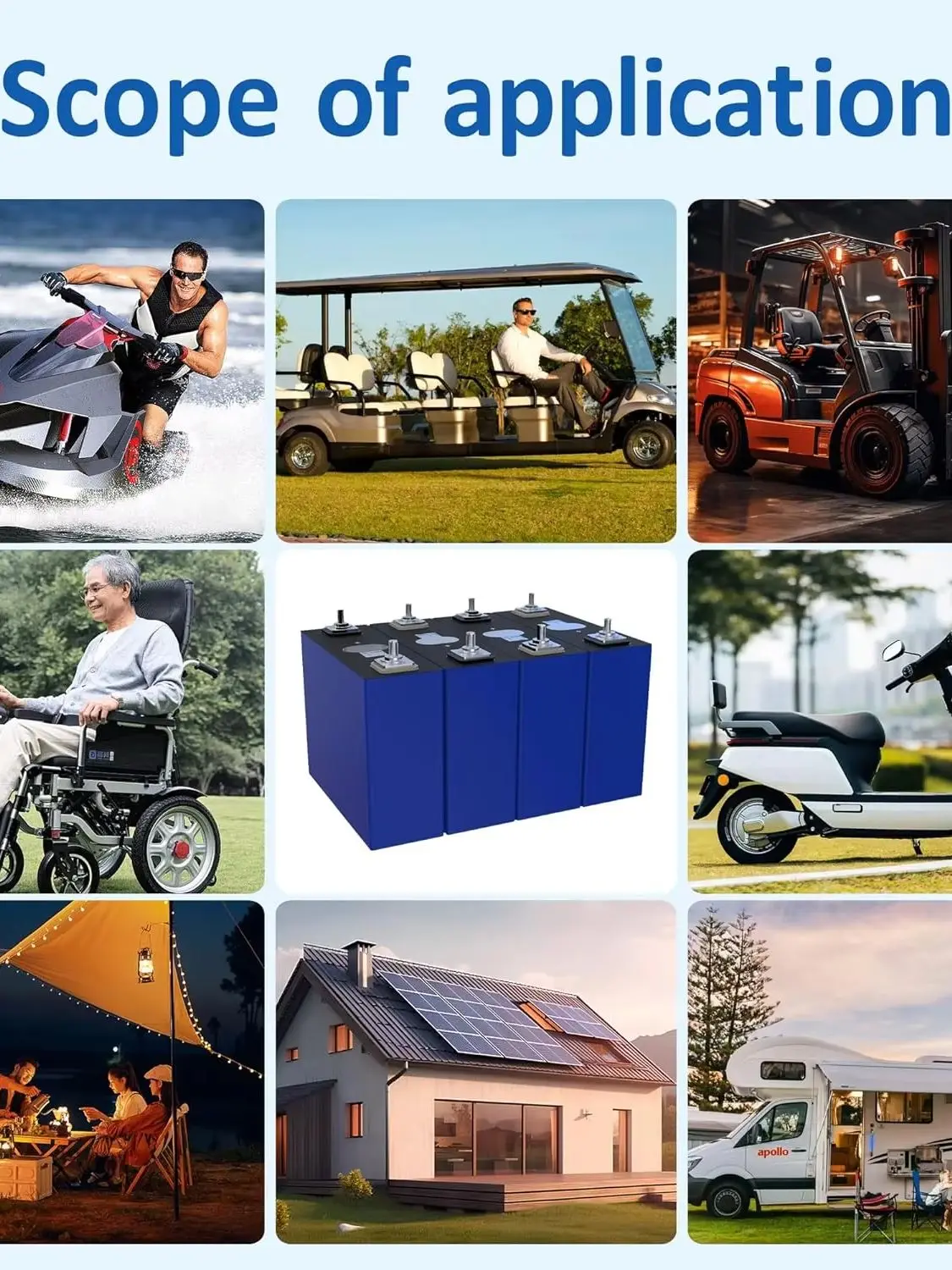 PowMr 3,2V 100Ah 4 Stück Batteriezellen Klasse A LiFePO4 Lithium-Eisenphosphat-Batteriepack Tiefzyklus für Solarenergiespeicherung, Wohnmobile, Off-Grid, Marine, USV, wiederaufladbare Batteriezelle