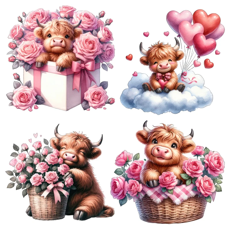 Three Ratels Q45 Lucky calf Cartoon Animal Stickers for Home Decoration kid's bedroom wall sticker Bathroom decals Car Stickers